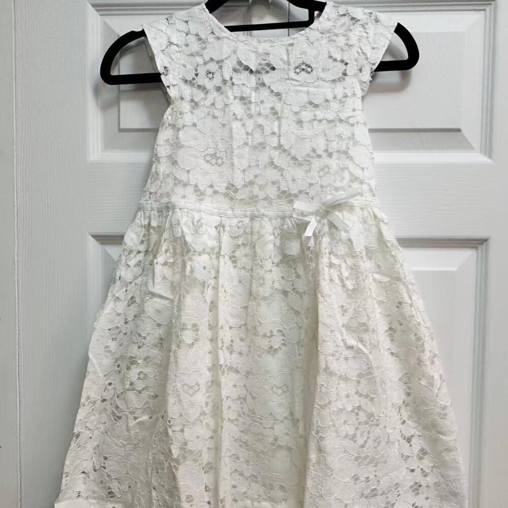 Girls Sleeveless A-Line Lace Party Dress（8-9 years)